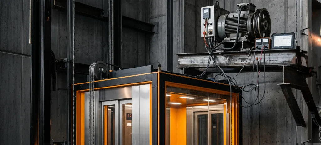 elevator motor drive header